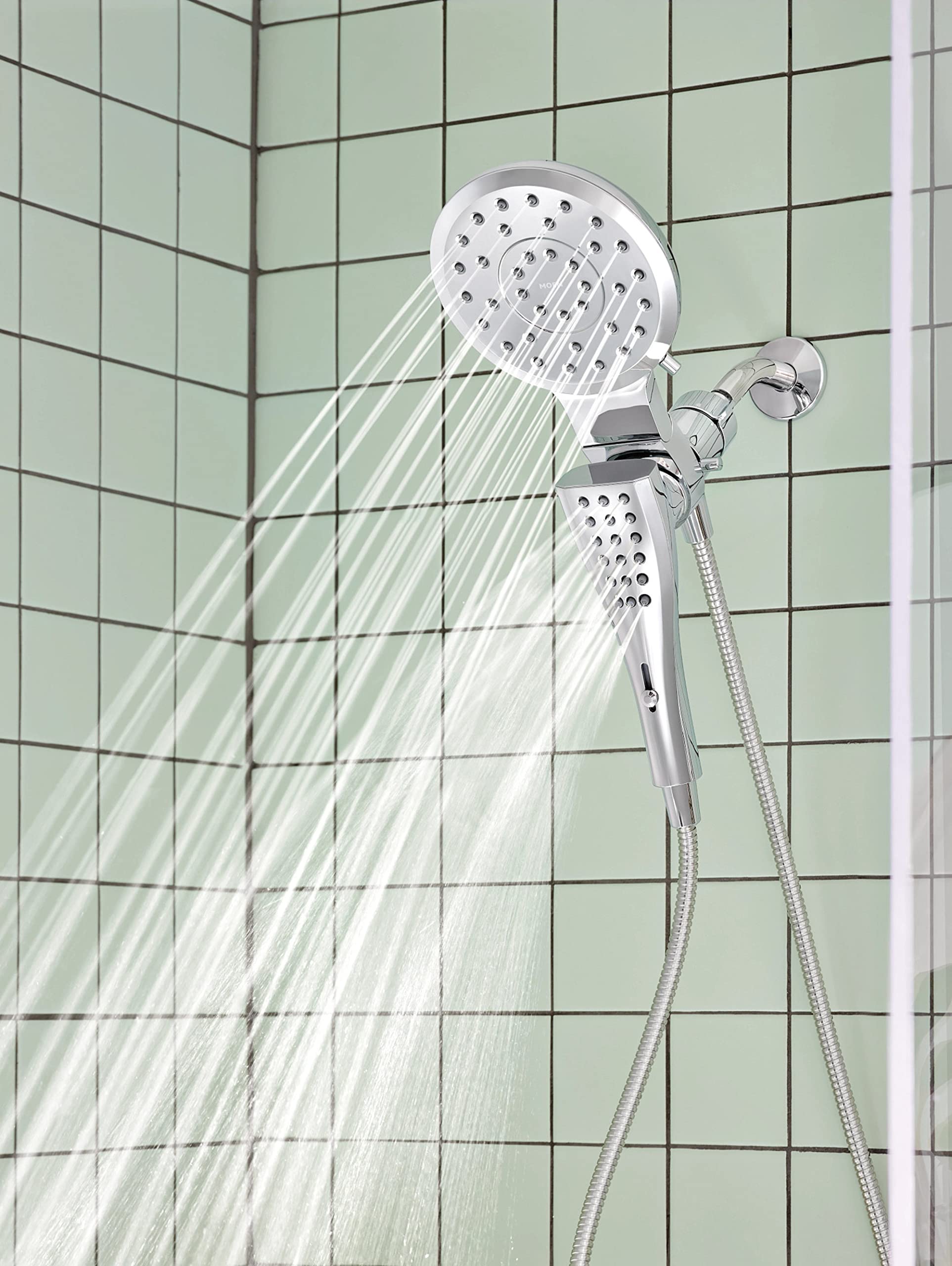 Moen Verso Chrome Rain Shower Head and Detachable Handshower Combination with Infiniti Dial and Magnetix Docking System, 60" Hose, 220C2