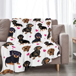 Dachshund Blanket for Girls Boys Women Gifts for Dachshund Lovers Dachshund Throw Blanket for Kids Adults Ultra Soft Cozy Fleece Blanket for Couch Sofa ​Bed 40"x50"