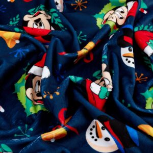 Disney Minky Summer 2022 Mickey Mouse Joy to The World Navy, Fabric by The Yard