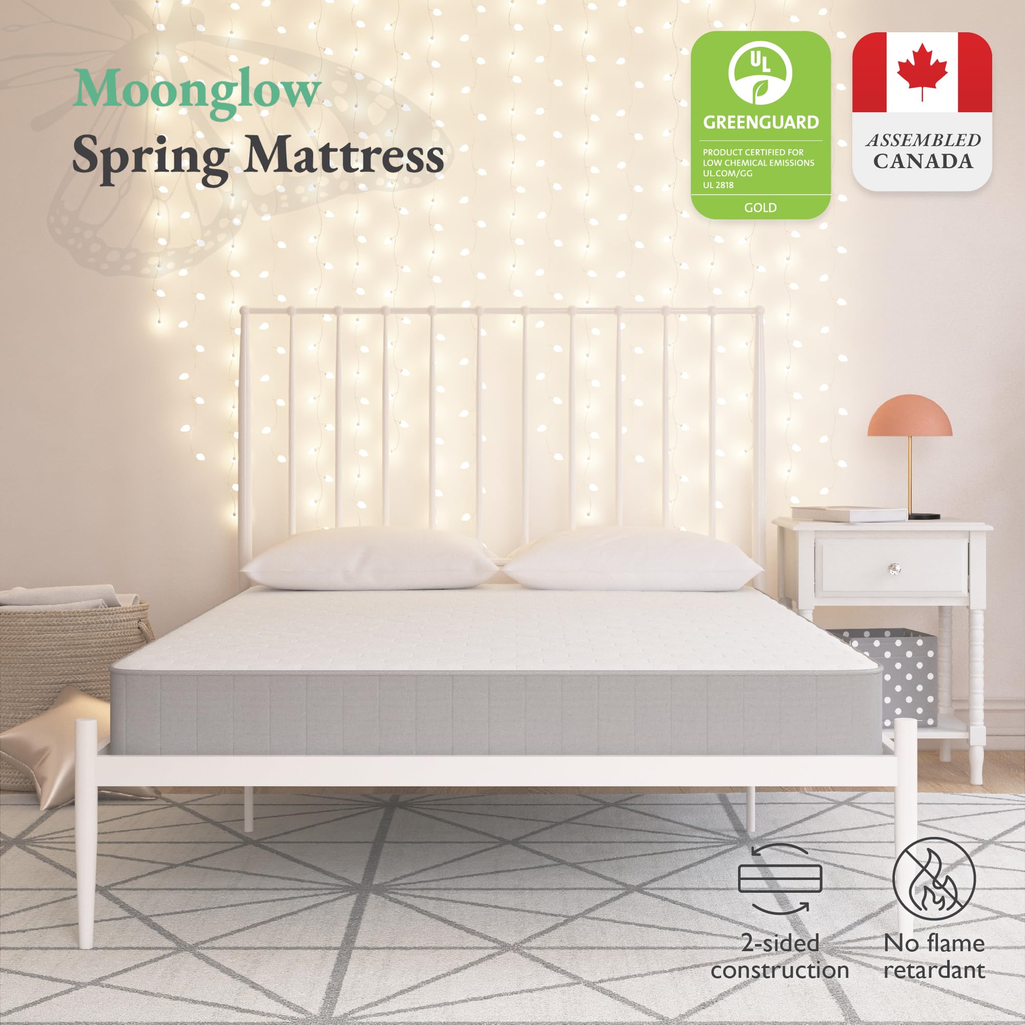 Little Seeds Moonglow 6 Inch Reversible Innerspring Mattress in a Box, Full Size