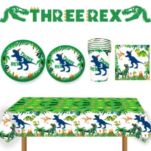 BIGKEOKI 3pcs Dinosaur Party Tablecloth Dinosaur Birthday Table Cover T-Rex Dinosaur Party Supplies Decorations Dino 1st 2nd 3rd 10th Birthday Table Cloth for Boys-86.6 * 51.2in