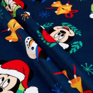 Disney Minky Summer 2022 Mickey Mouse Joy to The World Navy, Fabric by The Yard