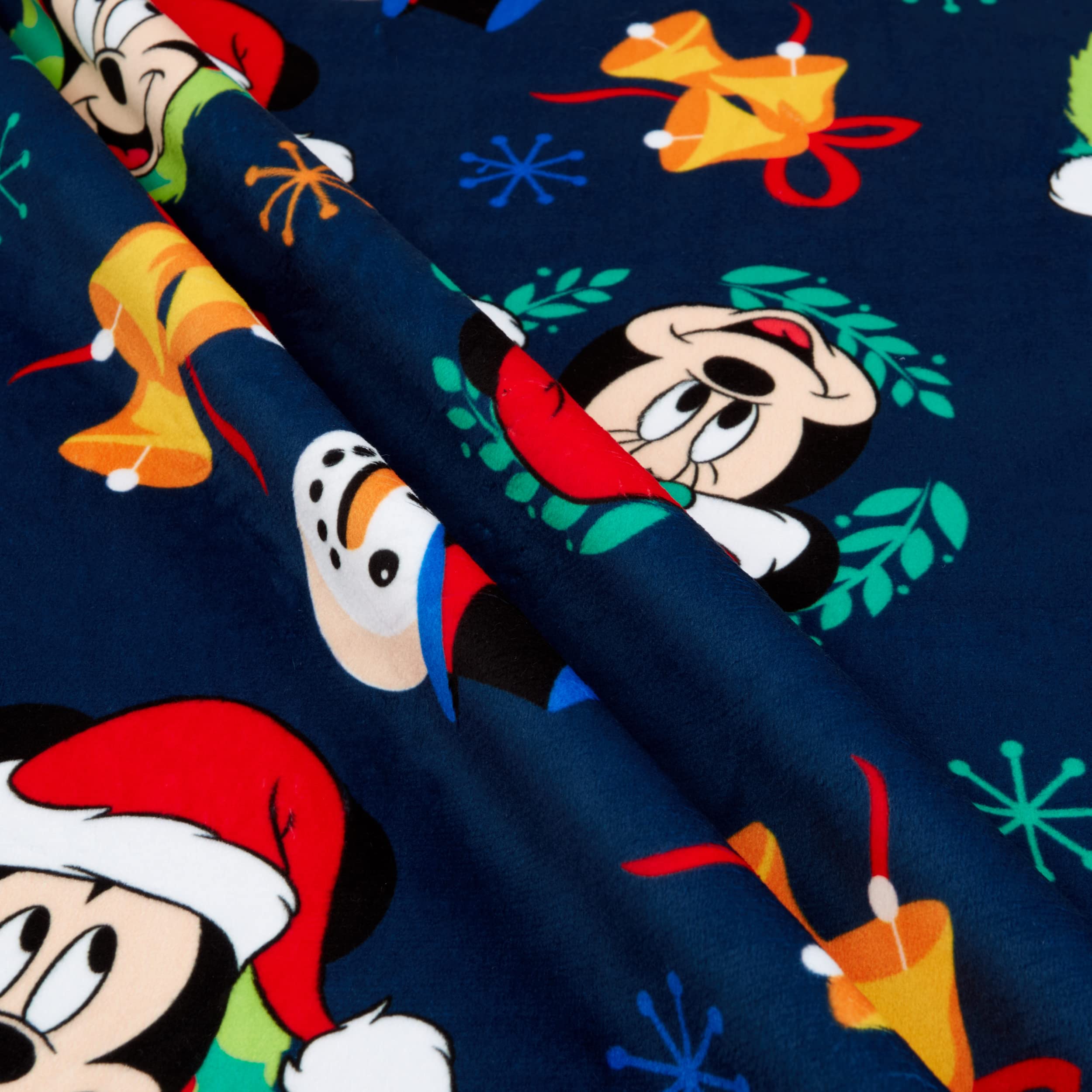 Disney Minky Summer 2022 Mickey Mouse Joy to The World Navy, Fabric by The Yard