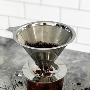 The London Sip Stainless Steel Coffee Dripper Pour Over Coffee Maker, Coffee Slow Brewing Accessories for Home, 1-4 Cup