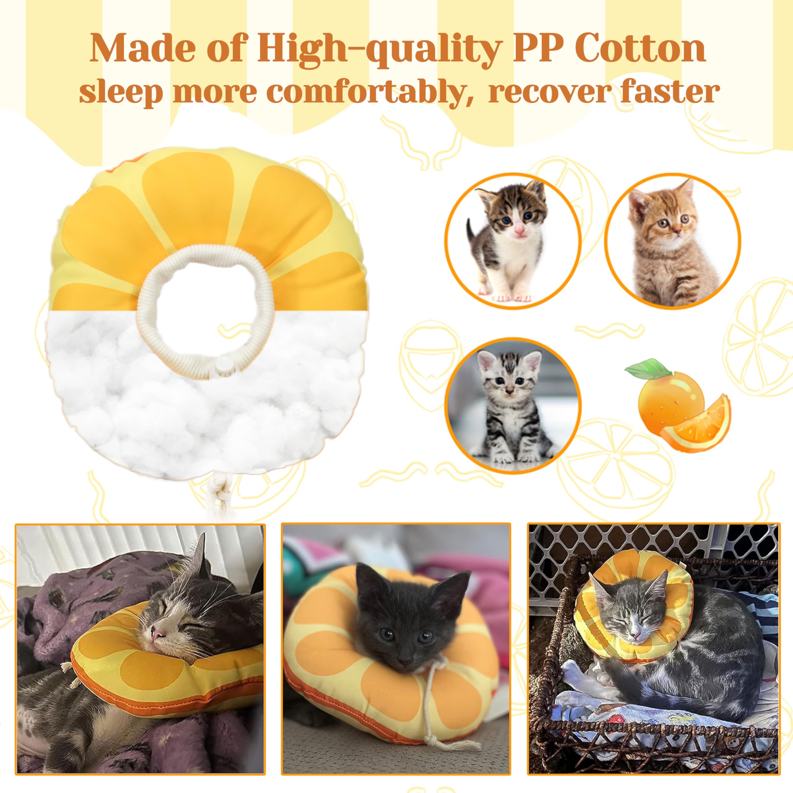 Jevnd Kitten Cones After Surgery 0-6 Months, Donut Extra Small Kitten Cone Collar Soft to Stop Licking Neck, Elizabethan Kitten e Collar for Recovery, xs Small Cat Cone Spray, Pet Soft Cone for Cats