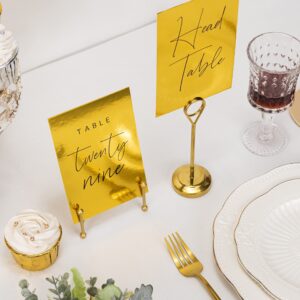 Crisky Gold Table Number Cards for Vintage Wedding, Anniversary, Birthday, Bridal Shower Party. Great Gatsby Theme, Elegant Black Double-Sided Design 4 x 6 Inch Number One - Thirty & Head Table.