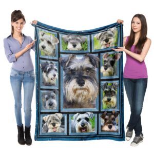 schnauzer blanket for women men kids, schnauzer gifts for schnauzer dog lover, super soft fuzzy dog throw blanket schnauzer decor plush gift for birthday christmas 50x60 inch