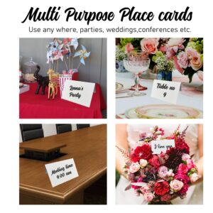 Evaster Place Cards Pack of 100. Premium Tent Name Place Cards for Table Setting 2.5x3.75 inches White Blank - Perfect Place Cards for Weddings, Banquets Dinner Parties and any other Events