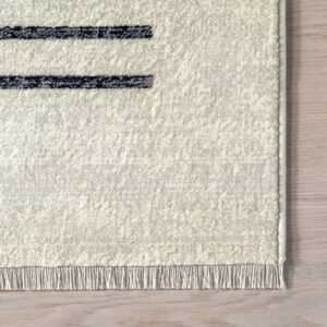 nuLOOM Fringed Performance Indoor Area Rug, Power Loomed, Easy Clean, Durable, Non-Shed, 5' x 8', Keeva Beige