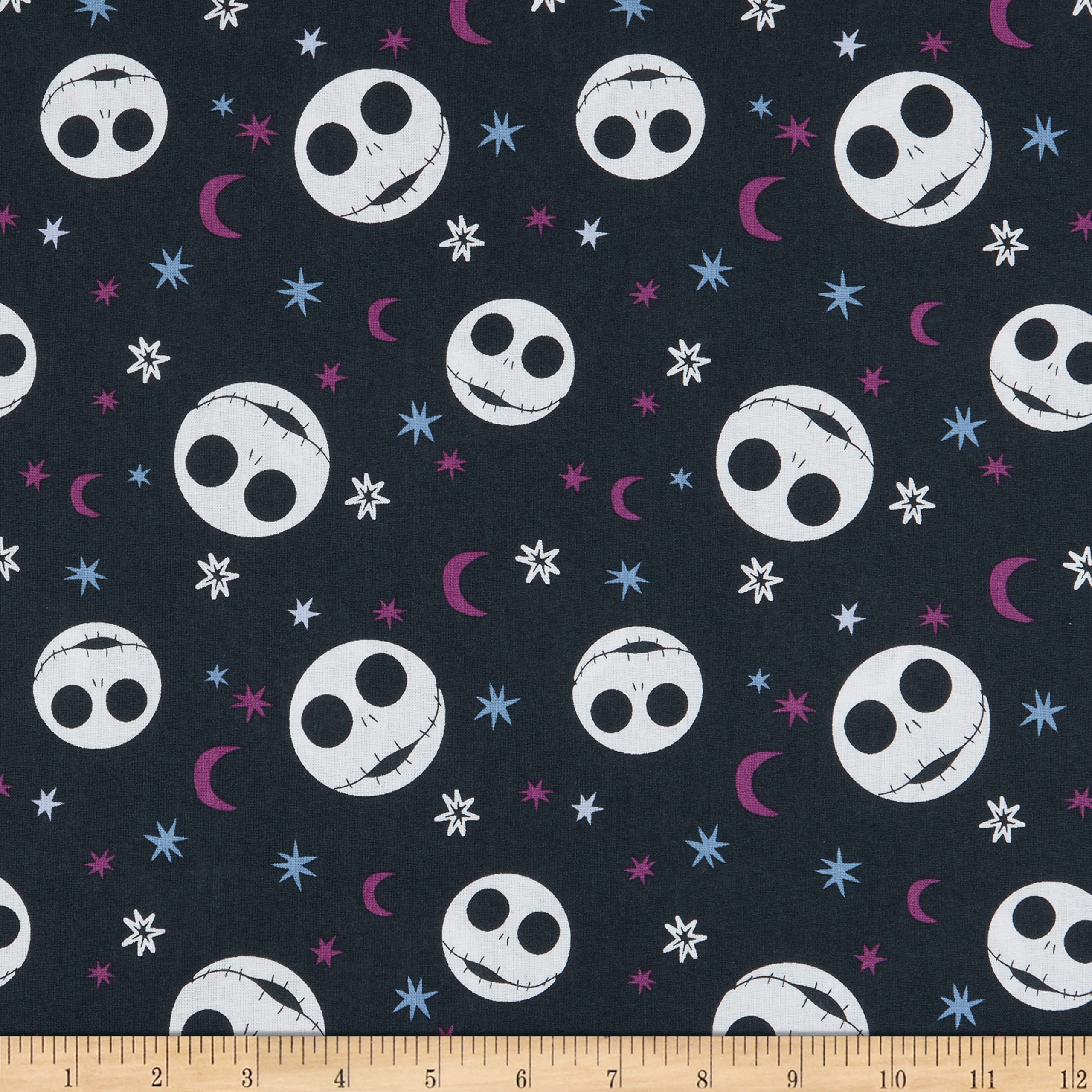 The Nightmare Before Christmas Jack Starlight Heads Multi, Fabric by The Yard