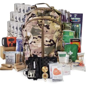 2 person emergency kit/survival backpack for 72 hours for natural disasters, hurricanes, emergency or bug out situations (camo)