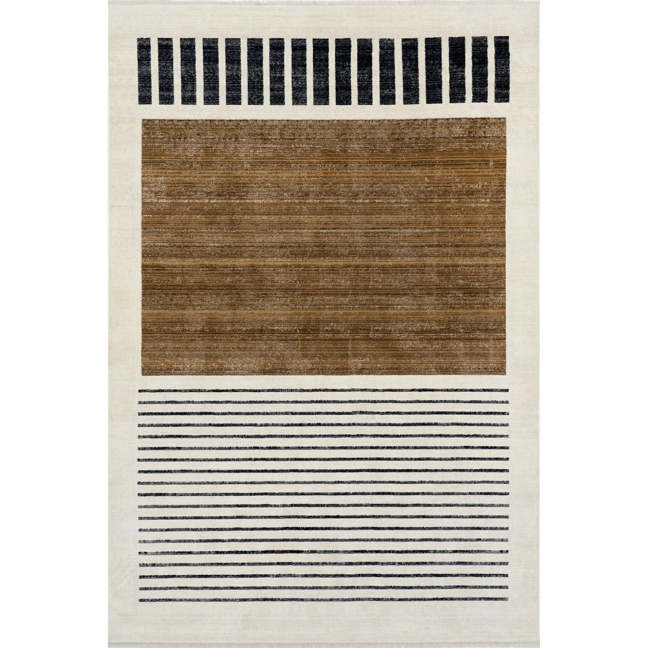 nuLOOM Fringed Performance Indoor Area Rug, Power Loomed, Easy Clean, Durable, Non-Shed, 5' x 8', Keeva Beige