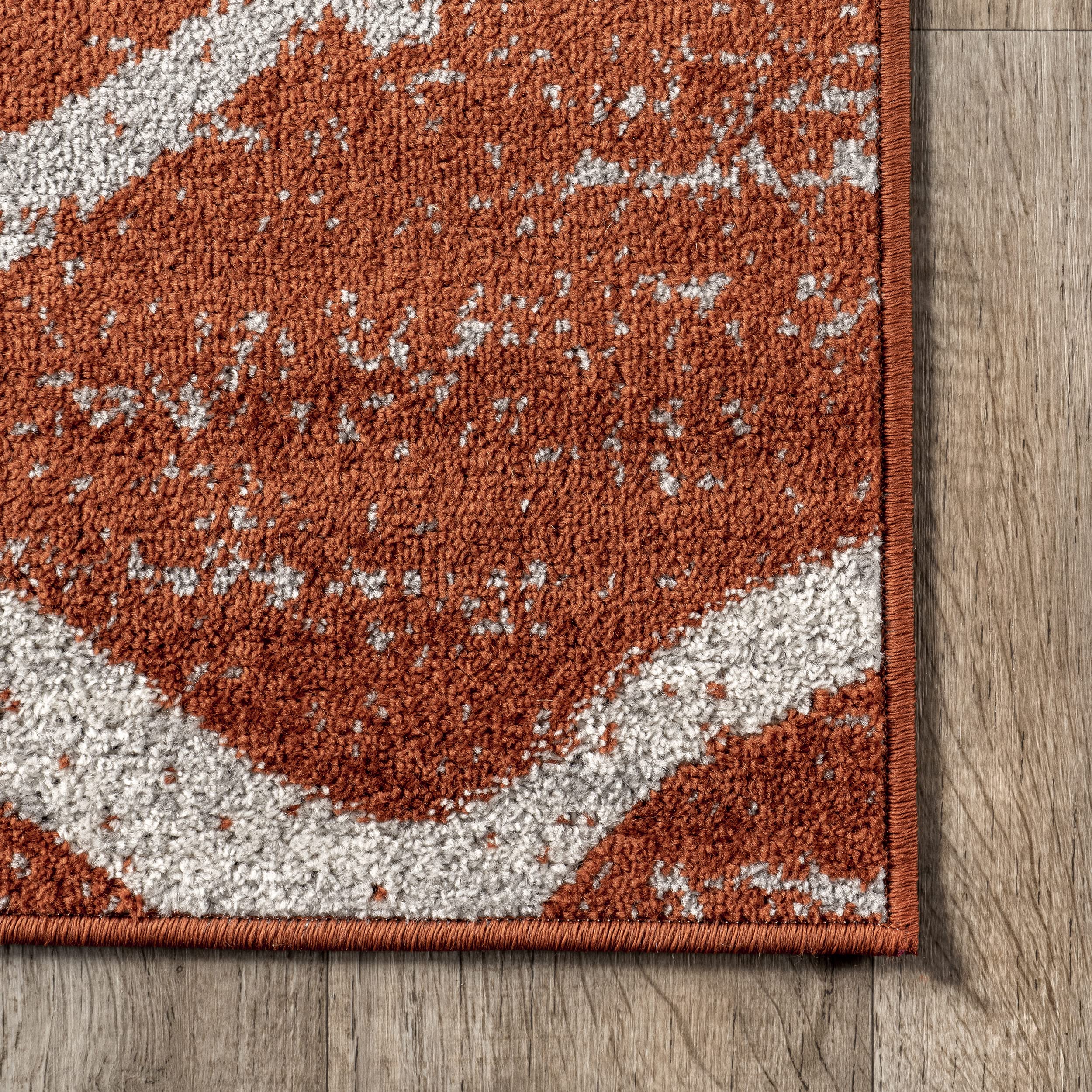 nuLOOM 5x8 Thigpen Contemporary Area Rug, Dark Orange, Abstract Lines, Non-Slip Backing, Stain Resistant, For Bedroom, Dining Room, Living Room, Hallway, Office, Kitchen, Entryway