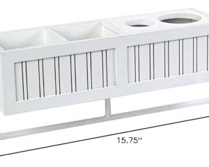 Beauty Wall Shelf with Towel Bar (White)