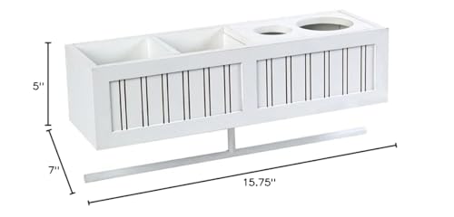 Beauty Wall Shelf with Towel Bar (White)