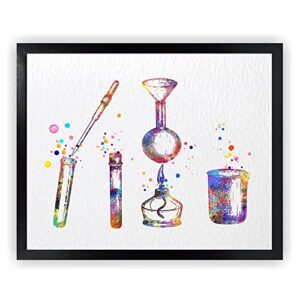 dignovel studios 8x10 unframed chemical lab test tubes pipette chemistry medical art laboratory science biology education watercolor art print poster wall hanging decor dn800