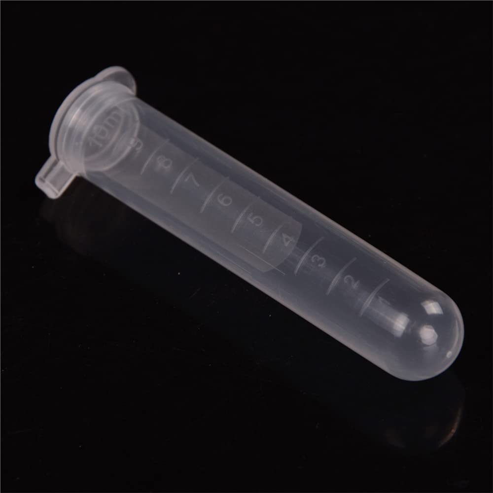 25Pcs 10ml Microcentrifuge Tube with Snap Cap, Clear Plastic Centrifuge Tubes Small Sample Bottle Mirco Test Tubes for Sample Storage Container