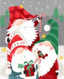 flashphoenix quality sewing fabric - christmas i'll be gnome cute gnomes holiday 100% cotton by 36 x 44 inch panel