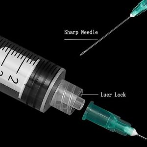 25 Pack 5ml Disposable Lab Syringe with Needle 21G 1.5 inch Luer Lock Syringe