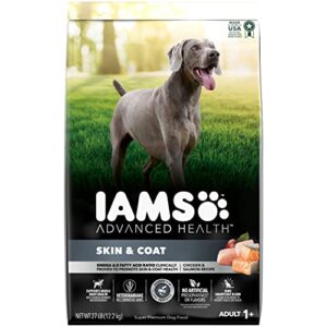 iams advanced health skin & coat chicken and salmon recipe adult dry dog food, 27 lb. bag