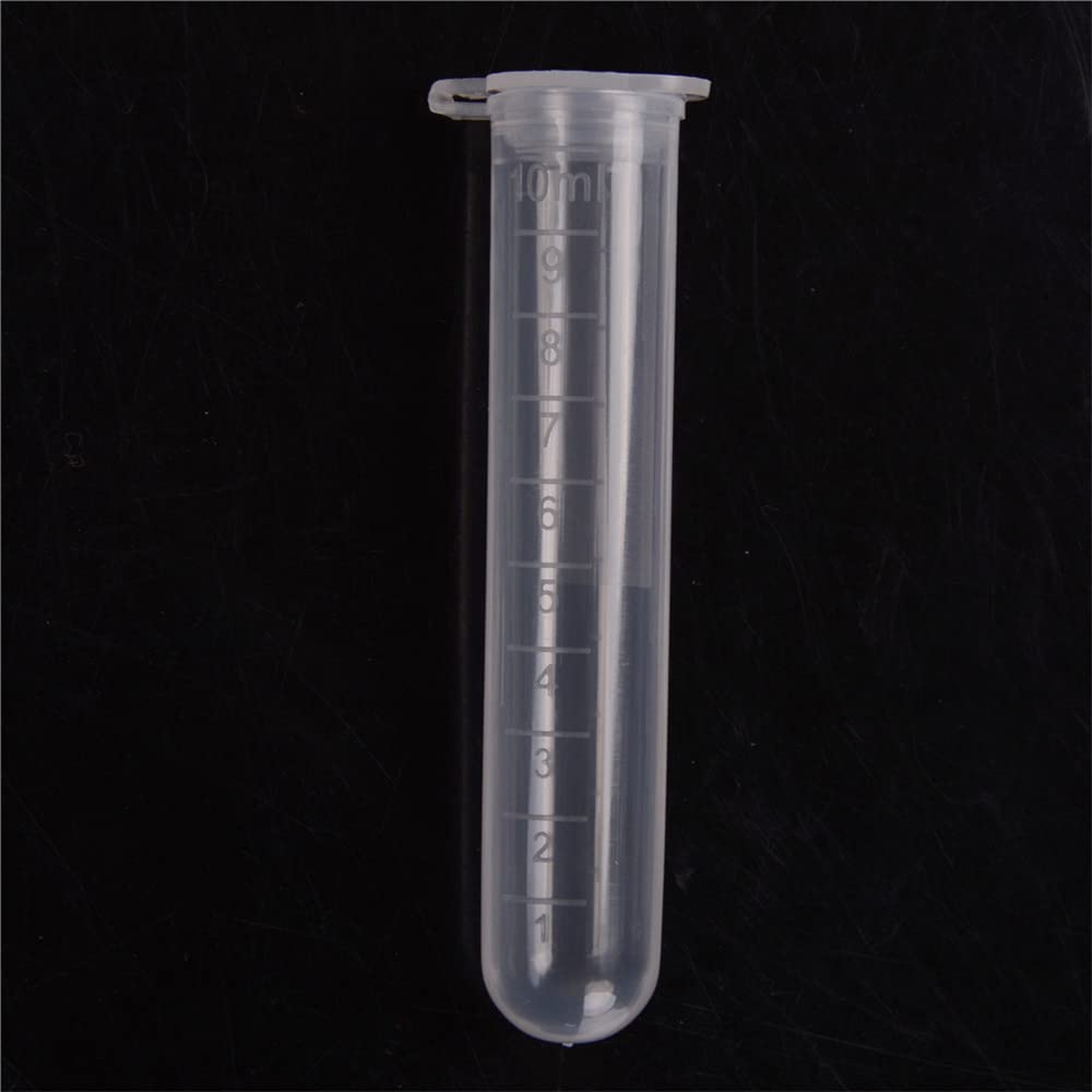 25Pcs 10ml Microcentrifuge Tube with Snap Cap, Clear Plastic Centrifuge Tubes Small Sample Bottle Mirco Test Tubes for Sample Storage Container