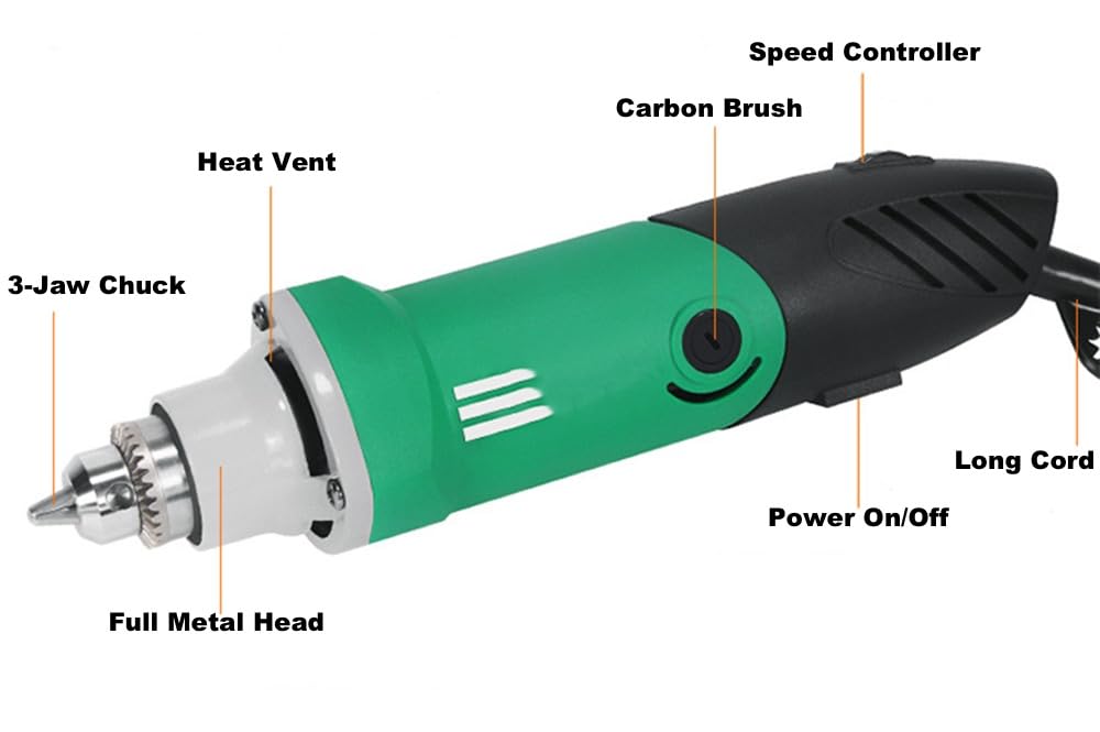 Rotary Carver Tool 480W Power Electric Die Multifunction Grinder 30000RPM High Speed