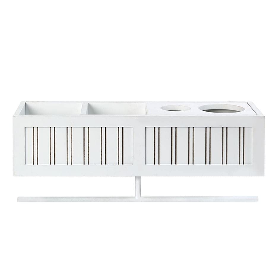 Beauty Wall Shelf with Towel Bar (White)