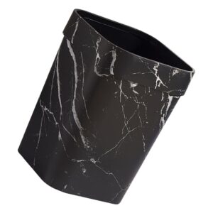 zerodeko waste basket square small trash can plastic small wastebasket black garbage container bin garbage can for home, kitchen, bathroom, office (14 l) black bathroom decor