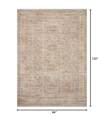 Loloi Angela Rose Blake Collection BLA-06 Oatmeal/Spice 7'-10" x 10'-2", .25" Pile Height, Fringe, Area Rug