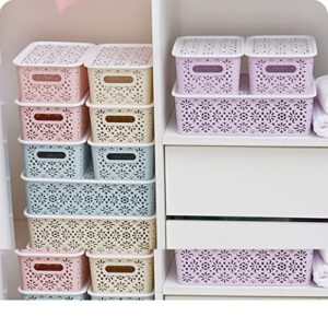 Cabilock Box Storage Basket Pantry Clothes Organizer for Closet Small Storage Bins Underwear Storage Organizer Hollow Storage Drawers for Clothes Stackable Basket Pink Clothing Container