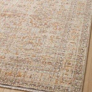 Loloi Angela Rose Blake Collection BLA-06 Oatmeal/Spice 7'-10" x 10'-2", .25" Pile Height, Fringe, Area Rug