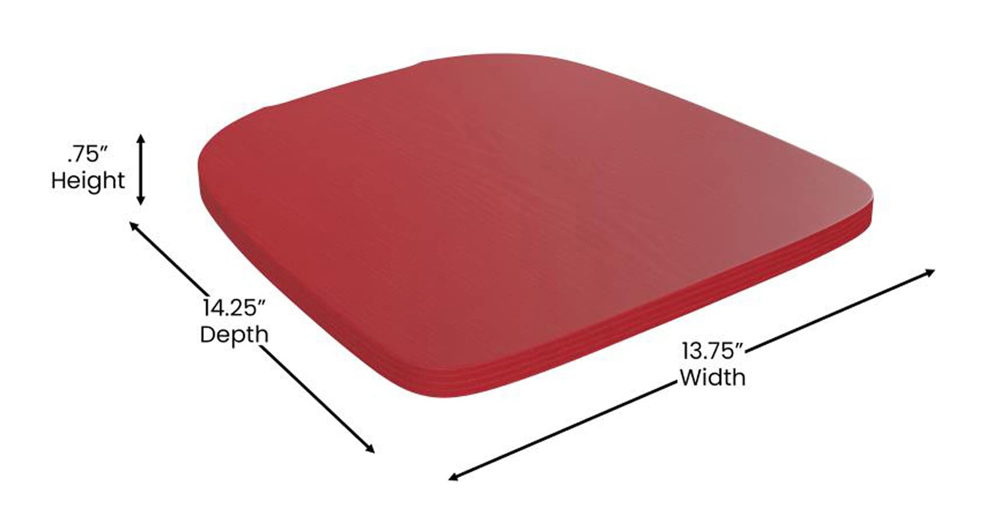 Flash Furniture Kai Commercial 24" High Indoor-Outdoor Counter Height Stool - Red Galvanized Steel Frame - Red Square All-Weather Poly Resin Seat - Removable Back