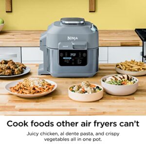 Rapid Cooker Air Fryer 6-qt. Capacity 10-in-1 Functionality Meal Maker Sea Salt Gray Grey Stainless Steel