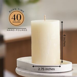 Simply Soson Warm Vanilla Sugar Scented Candle for Home - Set of 3-3x4 Ivory Pillar Candle - Scented Candle Gift, Aromatherapy Candle, Candles for Home Scented, Candles for Women, Fall Candles