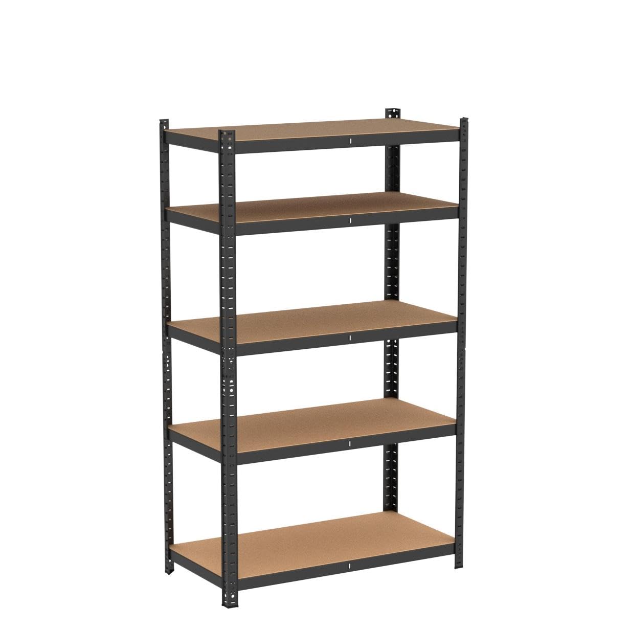 Vandise Garage Metal Shelving, Black Steel Storage Rack, 5 Adjustable Shelves Organizer, 2000 lb. Capacity, 7H x 30W x 12D inch, Pantry Shelves, Kitchen Shelves, Garage Shelving