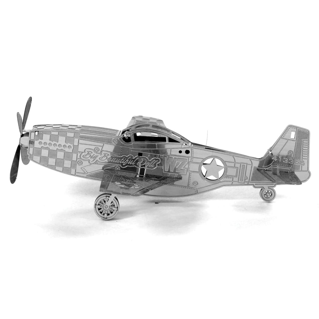 Metal Earth P-51 Mustang 3D Metal Model Kit Bundle with Tweezers Fascinations