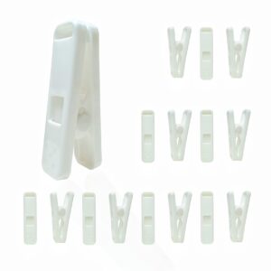 strong plastic clothespins-16 pack heavy duty laundry clothes pins, strong clips, non-slip clothes pegs, chip clips, hanger clip, rustless, windproof, heatproof-white