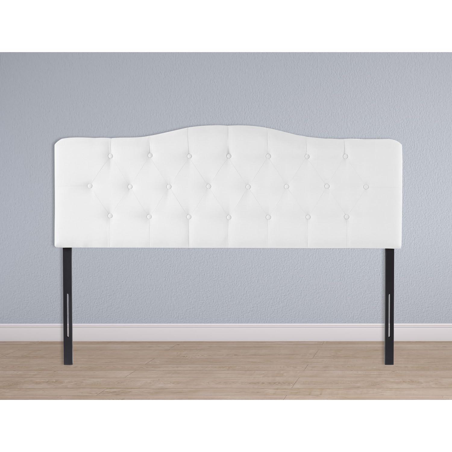 Cassandra Headboards for Queen Size Bed, Upholstered Button Tufted Bed Headboard, 12 Adjustable Positions Queen Headboard Only, Wall Mounted Headboard, Bed Backboard Linen Fabric Head Board, White