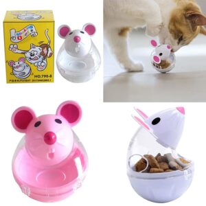 2pcs Cat Slow Feeder Cat Food Ball,Mice Water Droplet Bone Tumbler Shaped Pet Treat Ball Cat Food Toy Ball,Cat Slow Feeder,Cat Enrichment Toys