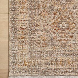 Loloi Angela Rose Blake Collection BLA-06 Oatmeal/Spice 7'-10" x 10'-2", .25" Pile Height, Fringe, Area Rug