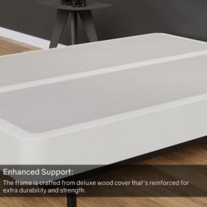 Treaton Wood Split High Profile Traditional 8-inch Fully Assembled Box Spring/Foundation for Mattress Set - Strong Structure – Luxurious Durable Bedding Queen Mattress Box Springs – White