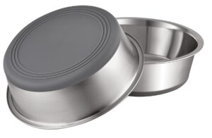 peggy11 stainless steel metal cat bowls, nonslip rubber bottom, dishwasher safe, easy to clean - 2 pack, each holds 2 us cup