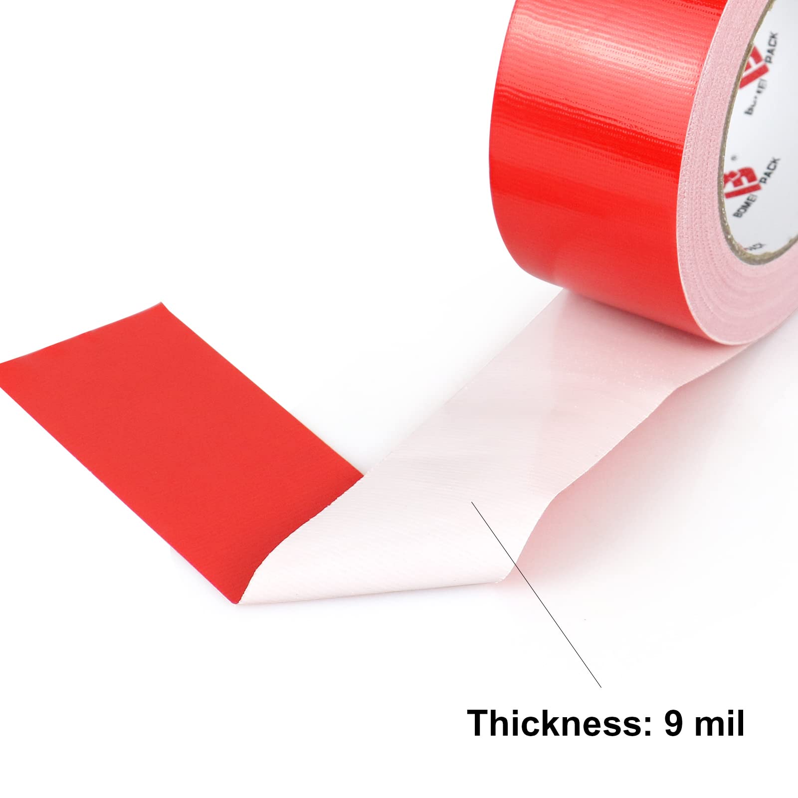 2 Pack Red Duct Tape Heavy Duty,9 Mil Thickness,2 Inches x 30 Yards,Strong Industrial Strength,Flexible,No Residue,Waterproof and Tear by Hand,Multi-Use for Indoor & Outdoor Repairs