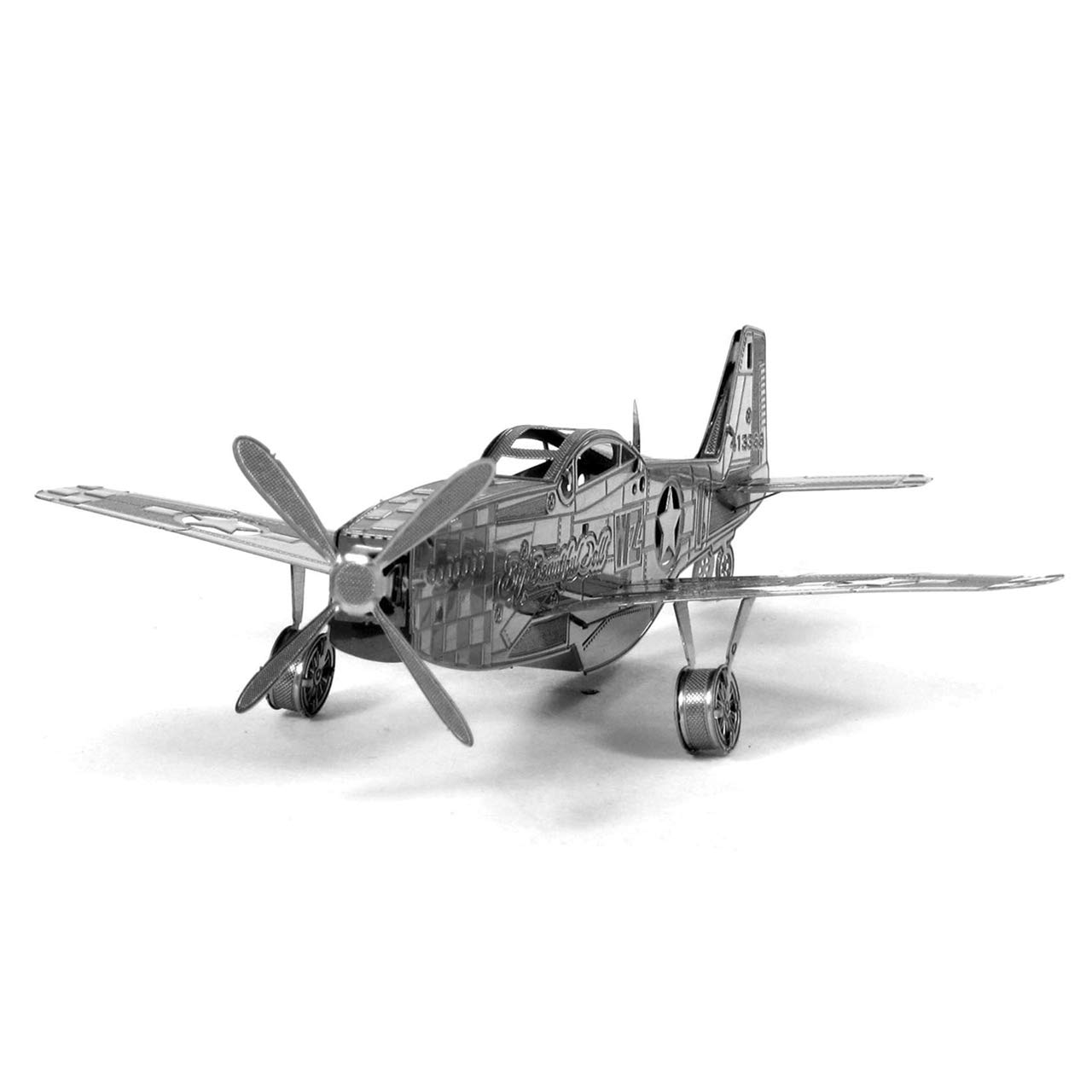 Metal Earth P-51 Mustang 3D Metal Model Kit Bundle with Tweezers Fascinations