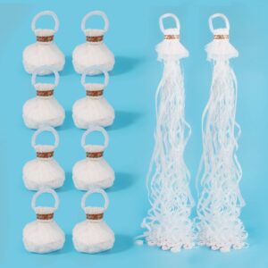 FameFame 40Pack Streamers Poppers, No Mess Paper Crackers, Hand Throw Confetti Streamer for Birthday, Wedding, Party Celebrations, White 1