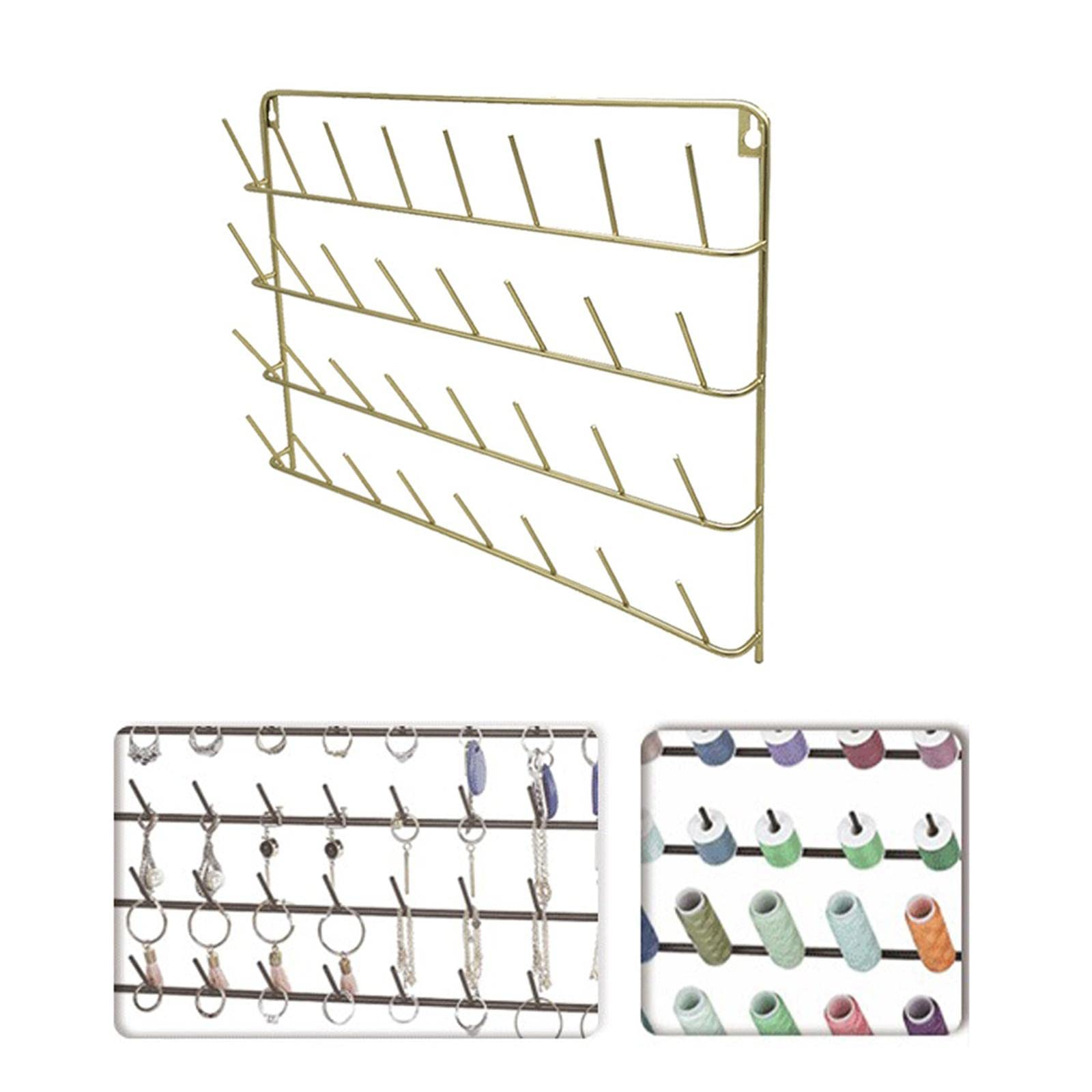 Tachiuwa Large Sewing Thread Rack, Accessories Organizer Tools Bobbin Supplies Gold Spool Holder for Yarn Cone Crocheting Sewing Quilting