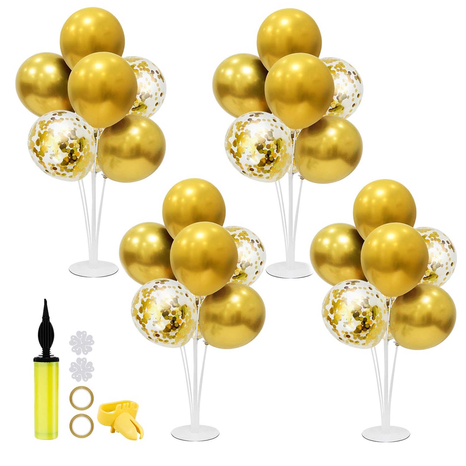 ZJDHPTY Gold Party Decorations Balloon Stand Centerpiece Table Decorations for Birthday Bridal Shower Graduation Wedding Anniversary Engagement Mother's Day Father's Day New Years 2025(Gold set4)