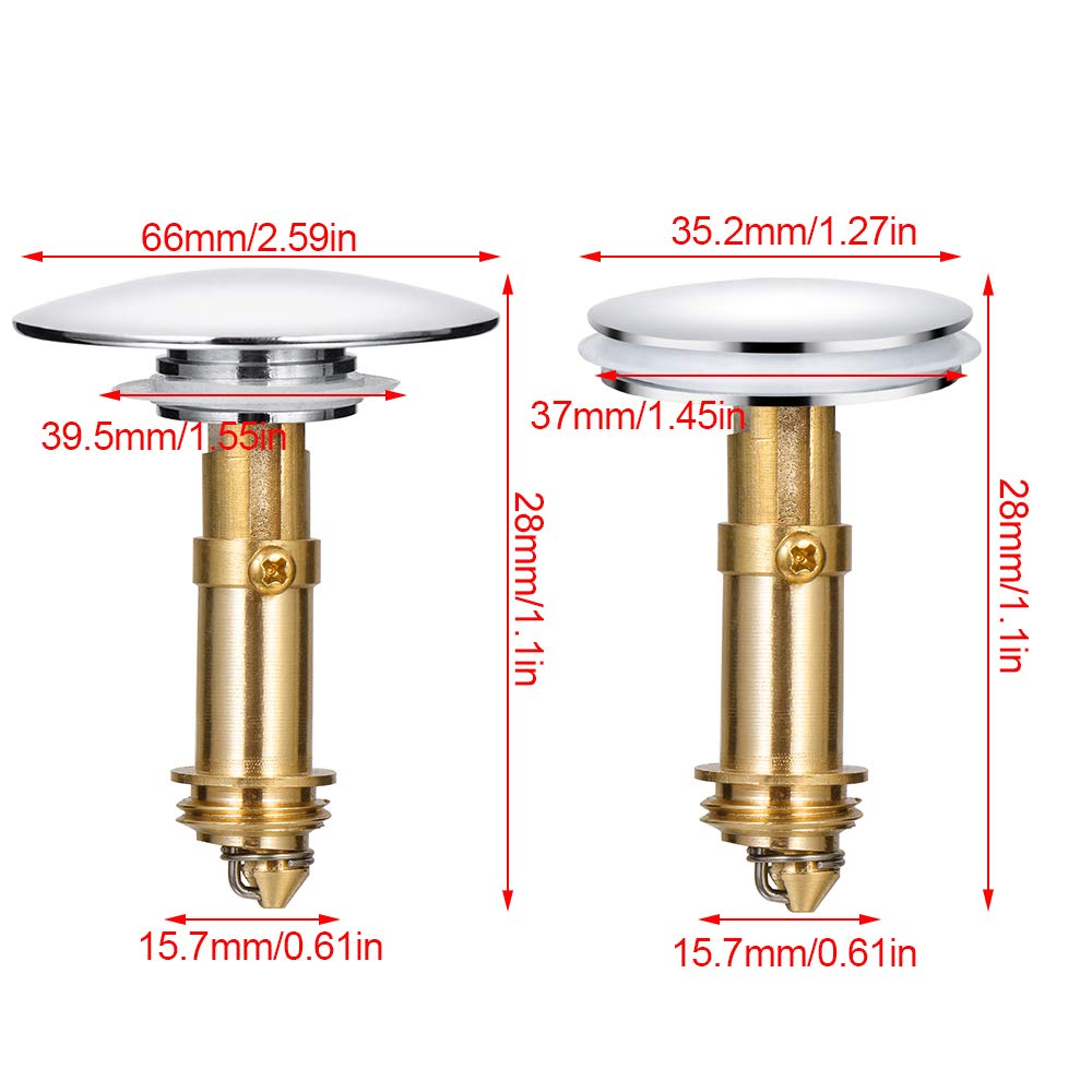 Bathroom Pop up Drain Brass Bathtub Plug Replacement Bath Pop Up Waste Plug Seal Bathroom Tub Drain Drainer Strainer - 35.2mm