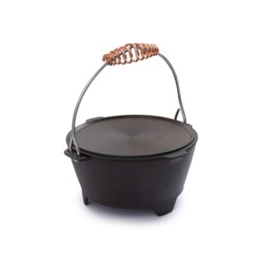 Barebones Polished Cast Iron Dutch Oven with Lid - 4-Quart Premium Performance Cookware with a Heat-Dispersing Copper Handle and Ring