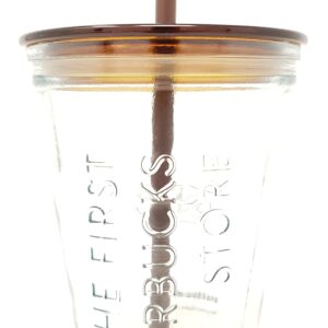 Starbucks Exclusive Seattle 1912 Pike Place First Store Brown Recycled Glass Cold Cup, 16 Fl Oz